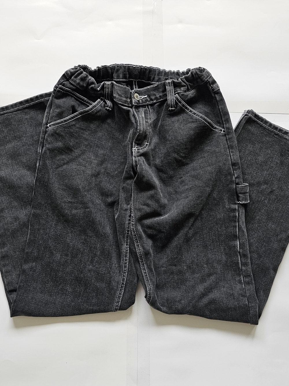 Relaxed Black Men’s Jeans with Elastic Waist Sz. Medium